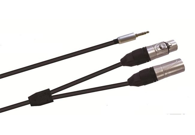 3.5mm Stereo Plug to XLR F & XLR M Cable AOT-1014