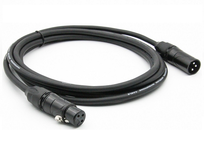 Silk Road LE203-3 XLR Female to XLR Male Black Microphone Cable 10ft 3m