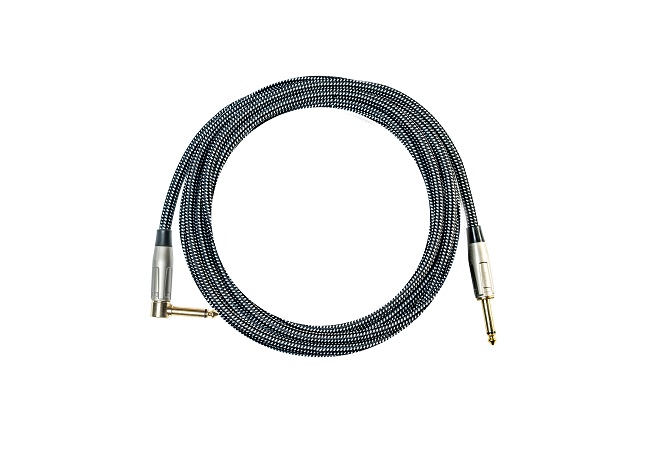 Tweed Covered Guitar Cable FAL-6 with 1/4 inch Straigth to Angled Plug