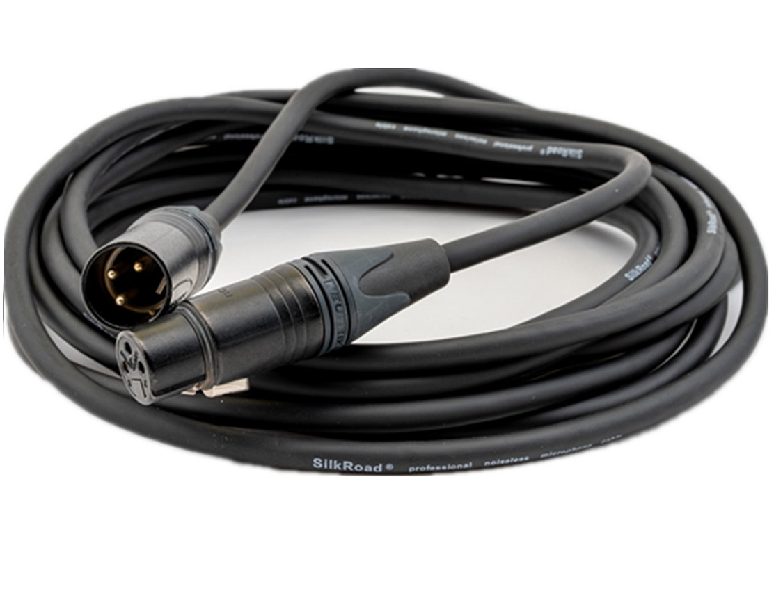 XLR Microphone Cable Black PVC Jacket Helical Shield NM203-3 6.5mm